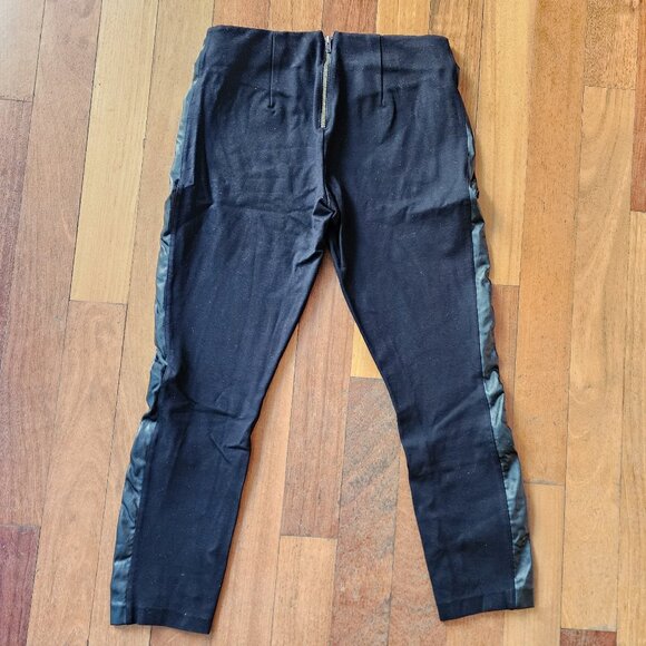 J. Crew Gigi Pants With Faux Leather Tuxedo Stripe Size 4 - Picture 7 of 10